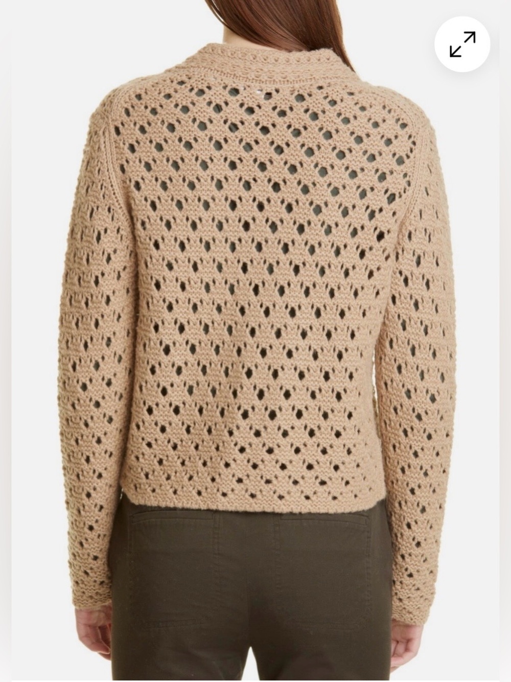 Vince Wool & Cashmere Crochet Cardigan in the shade Amber Light, Size M - Picture 2 of 13